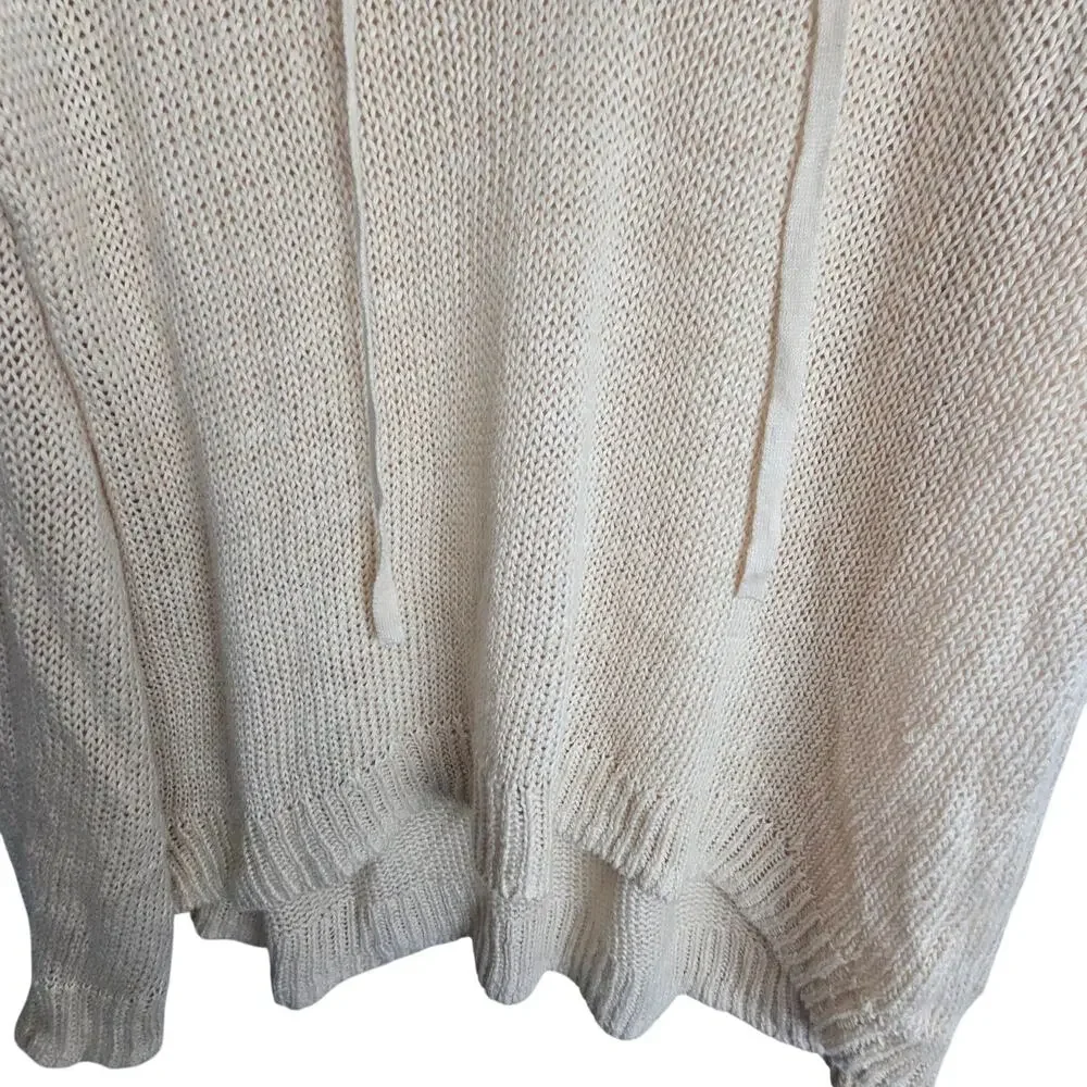 J. Crew Womens 100% Linen Lace Up Sweater Sz S Coastal Grandma Open Knit Boho